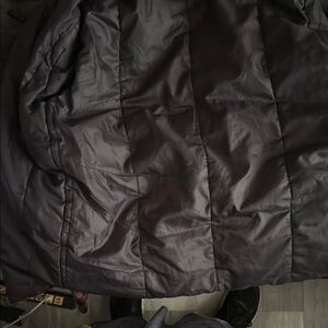Black Puffer Jacket with Quilted Design